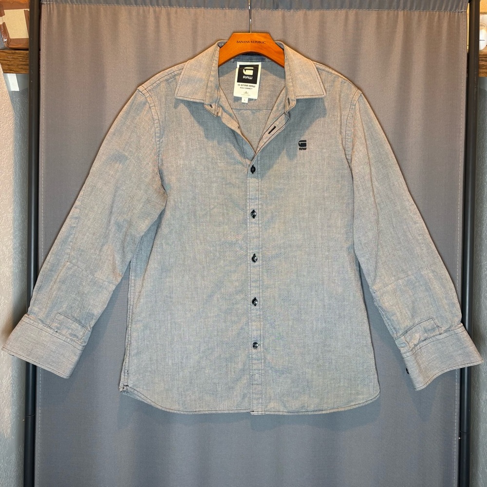 G-Star Men's Casual Gray Button-Down Shirt